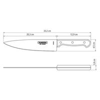 TRAMONTINA シェフズナイフ(牛刀) 8インチ レッド 21131/178 1本（直送品）