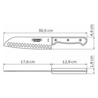 TRAMONTINA 三徳包丁 7インチ レッド 21179/177 1本（直送品）