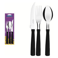 TRAMONTINA ニューカラー カトラリー3本 黒 23199/069 1セット（直送品）