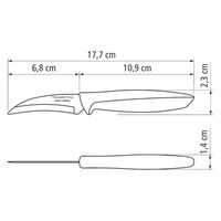 TRAMONTINA パーリングナイフ 黒 23419/103 1本（直送品）