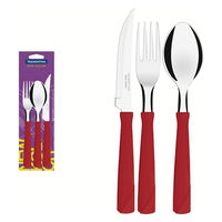 TRAMONTINA ニューカラー カトラリー3本 赤 23199/769 1セット（直送品）