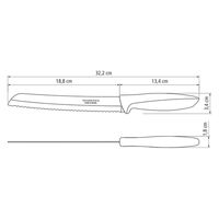 TRAMONTINA ブレッドナイフ 黒 21cm 23422/108 1本（直送品）