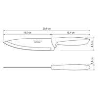 TRAMONTINA シェフズナイフ 黒 18cm 23426/107 1本（直送品）