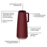 TRAMONTINA サーマルカラフェ 保温ポット 1L レッド 61636/106 1個（直送品）