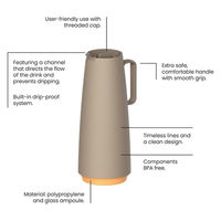 TRAMONTINA サーマルカラフェ 保温ポット 1L ベージュ 61636/108 1個（直送品）