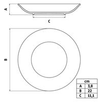 TRAMONTINA アテナ ディーププレート 22cm 96010/610 1枚（直送品）