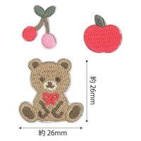 ナチュラルワッペン 3枚入 くまちゃん シール ・ アイロン 接着 C705-70506 C 705-70506 1セット(3袋)（直送品）