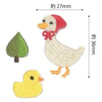 パイオニア ナチュラルワッペン 3枚入 あひるちゃん シール ・ アイロン 接着 C705-70501 1セット(3袋)（直送品）