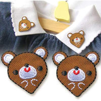 パイオニア えり用ワッペン(くま) 入園・入学準備 アイロン接着タイプ ORG300-23334 1セット(3袋)（直送品）