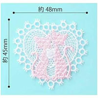 レースモチーフワッペン(シルエット 2匹のネコ)ハンドメイド・入園・入学準備 アイロン接着タイプ ORG350-23065 1セット(3袋)（直送品）