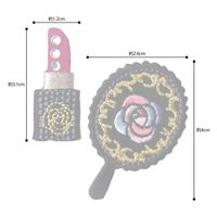 パイオニア 口紅・手鏡 ワッペン2個付き オトナかわいいシリーズ シールアイロン両用タイプ ORG451-23389 1セット(3袋)（直送品）