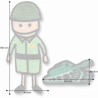 パイオニア おしごとシリーズ 「自衛隊員」ワッペン アイロン接着 ORG500-23317 1セット(3袋)（直送品）