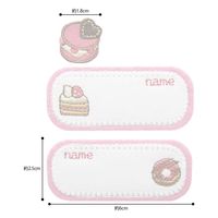 パイオニア ネームワッペン(スイーツ) ミニワッペン付き 入園・入学準備 アイロン接着タイプ ORG501-23332 1セット(3袋)（直送品）