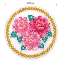 The story of flowers 植物 ワッペン 牡丹 直径55mm アイロン接着 RC500 RC500-25050（直送品）