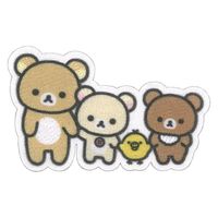 リラックマ コリラックマ チャイロイコグマ キイロイトリ ワッペン 1個付き 縦42mm×横66mm シール・アイロン 両用タイプ RK55（直送品）