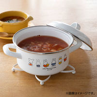 富士ホーロー 両手鍋 キャセロール 琺瑯 15cm IH ミッフィー 70周年 MF70ー15W 1個