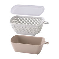 【アウトレット】貝印 3点セット ザル バット フタ付 調理 ベージュグレー 000DH6308 1個