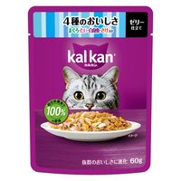 カルカン（kalkan）4種のおいしさ まぐろ・たい・白身魚・さけ入り ゼリー仕立て 60g 6袋 キャットフード ウェット
