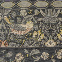 川島織物セルコン モリスデザインスタジオ いちご泥棒 ラグ 1400×2000mm ダークグレー KF1709_34DGR 1枚（直送品）