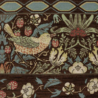 川島織物セルコン モリスデザインスタジオ いちご泥棒 ラグ 2000×2400mm ブラウン KF1709_44BR 1枚（直送品）