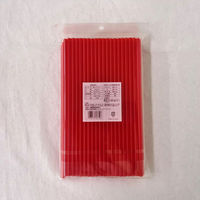 まるわ カラーストロー レッド MR-523 4903673607506 1セット(1個(100本入)×100)（直送品）
