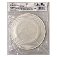 まるわ 紙皿 ホワイト 15cm MH-479 4903673613798 1セット(1個(16枚入)×120)（直送品）