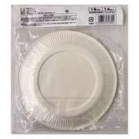 まるわ 紙皿 ホワイト 18cm MH-480 4903673613804 1セット(1個(14枚入)×120)（直送品）