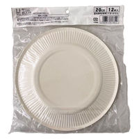 まるわ 紙皿 ホワイト 20cm MH-481 4903673613811 1セット(1個(12枚入)×120)（直送品）