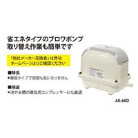 工進 浄化槽ブロワポンプ 風量30L AK-30 1台（直送品）