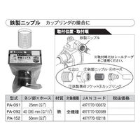 工進 鉄製ニップル 25ミリ PA-091 1個（直送品）
