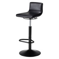 well-be ハイスツール（昇降式）ブラック塗装× 背付ブラック 座面高さ615～740mm　1セット(2脚)　【ハイチェア】