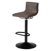 well-be ハイスツール（昇降式）ブラック塗装× 背付ブラウン 座面高さ615～740mm　1セット(2脚)　【ハイチェア】