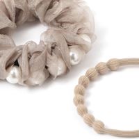 パールチュールヘアゴム3点セット グレージュ LAKOLE/ラコレ