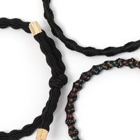 アソートラメヘアゴム3点セット ブラック LAKOLE/ラコレ