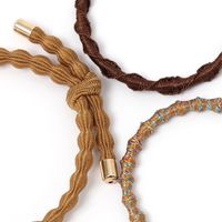 アソートラメヘアゴム3点セット ブラウン LAKOLE/ラコレ