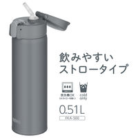サーモス ストローボトル 510ml ダークグレー FKAー500 DGY 1個