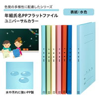 プラス 年組氏名PPフラットファイル A4タテ ユニバーサルカラー 水色 79399 1冊