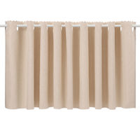 フォレストリンク カフェカーテン 天然素材風 防炎 厚地 1400×1400mm ベージュ ca1015be-140-140 1枚（直送品）