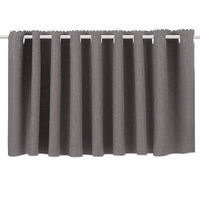 フォレストリンク カフェカーテン 天然素材風 防炎 厚地 900×1400mm グレー ca1015gr-90-140 1枚（直送品）