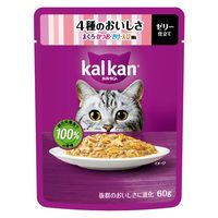 カルカン（kalkan）4種のおいしさ まぐろ・かつお・さけ・えび風味 ゼリー仕立て 60g 24袋 キャットフード ウェット