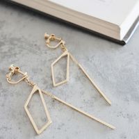 チェーンロングバーイヤリング ゴールド LAKOLE/ラコレ