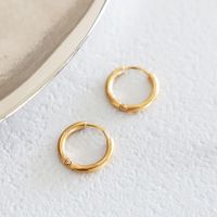 ステンレスフープワンタッチピアス2 ゴールド LAKOLE/ラコレ