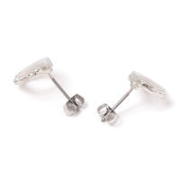 ラウンドハーフビジューピアス シルバー LAKOLE/ラコレ