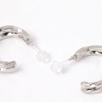 スプリットフープ樹脂ポストピアス シルバー LAKOLE/ラコレ