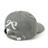 バックリボン刺繍キャップ グレー LAKOLE/ラコレ