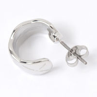 メタルキルティングフープピアス シルバー LAKOLE/ラコレ