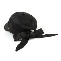 バックリボンサテンキャップ ブラック LAKOLE/ラコレ