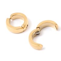 ステンレスぷっくりフープイヤリング2 ゴールド LAKOLE/ラコレ