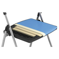 【軒先渡し】アイリスチトセ 水平スタッキング折りたたみチェア　トリプルクッションタイプ　ブルー/ブラック　1脚　パイプ椅子　折り畳みイス（直送品）