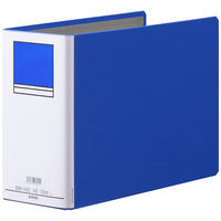 アスクル　パイプ式ファイル 両開き　ベーシックカラースーパー（2穴）A4ヨコ　とじ厚100mm背幅116mm　ブルー　 オリジナル（わけあり品）